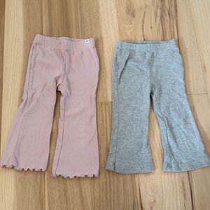 Pink and Gray Flared Toddler Pants